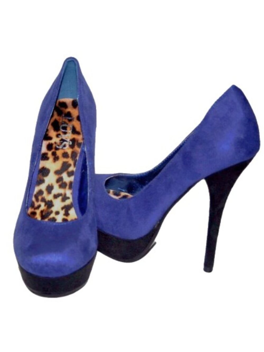 Women's Fashion Faux Suede High Heel Shoes Blue Size 6.5